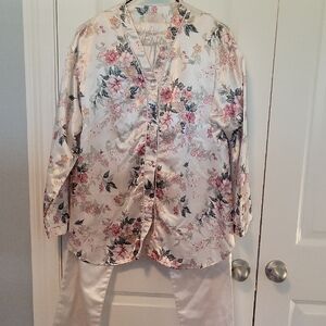 Floral Satin Pajama Set